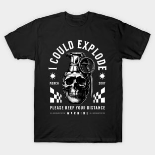 Grenade Skull | Explode | T Shirt Design T-Shirt